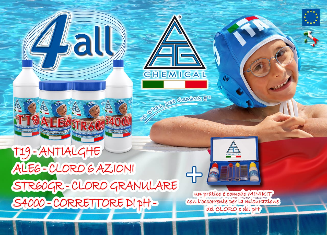4All: un kit completo per il trattamento delle piscine fuori terra