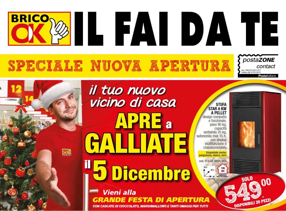 Brico OK apre a Galliate (NO): scarica il volantino!