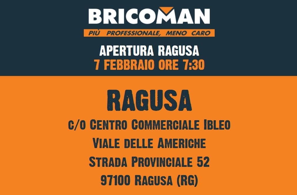 Bricoman apre a Ragusa il 7 febbraio!