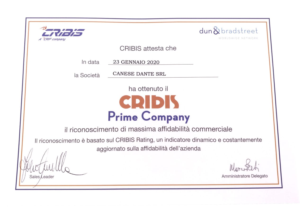Il "Cribis Prime Company" al grossista Canese Dante