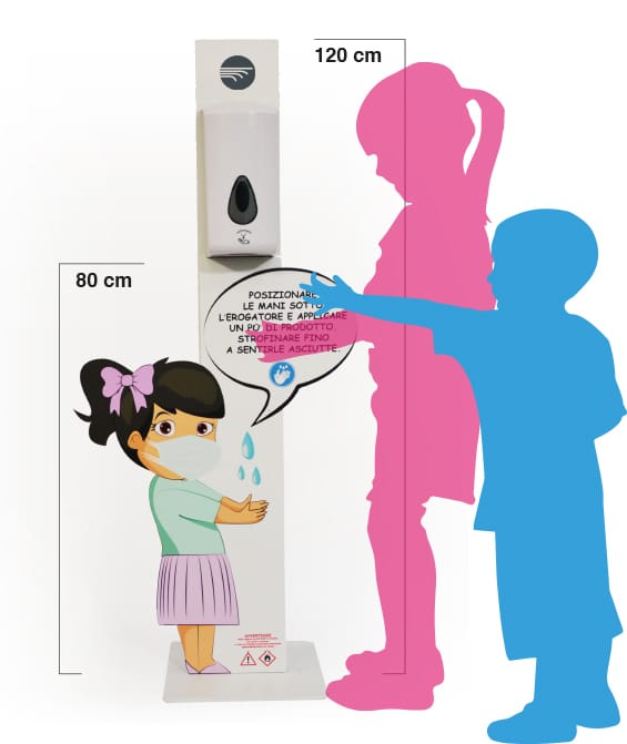 Distributore gel igienizzante per bambini