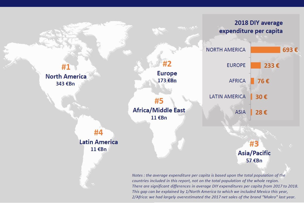 Quanto vale il mercato del fai da te nel mondo?