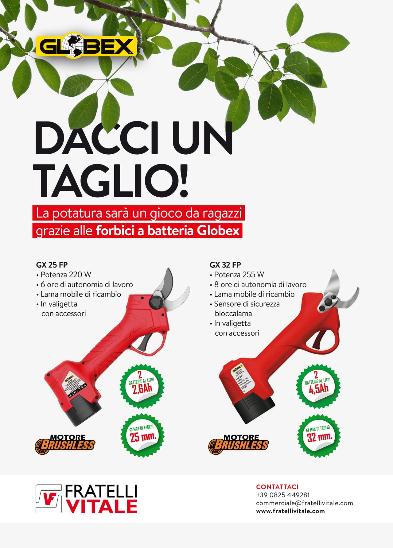 Forbici per potatura a batteria Globex