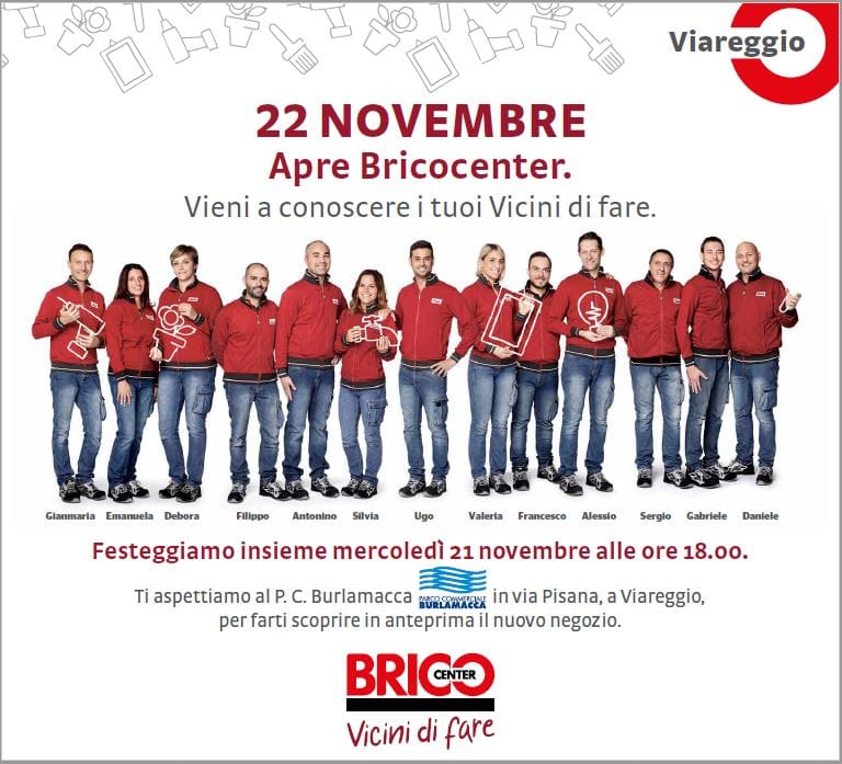 Bricocenter apre giovedì 22 novembre a Viareggio