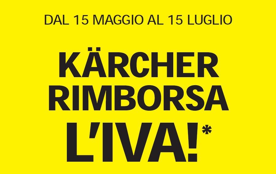 Kärcher rimborsa l’Iva su idropulitrici e aspiratori