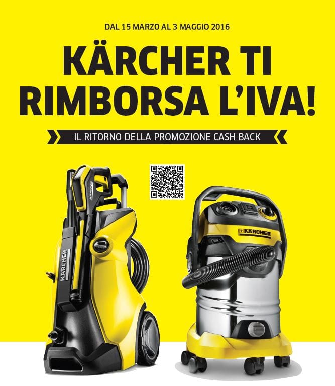 Anche nel 2016 Kärcher rimborsa l’IVA su idropulitrici e aspiratori