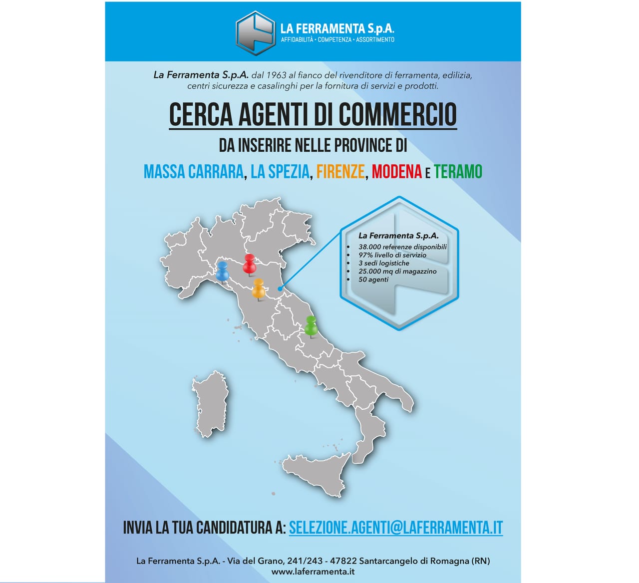 La Ferramenta S.p.A. cerca agenti