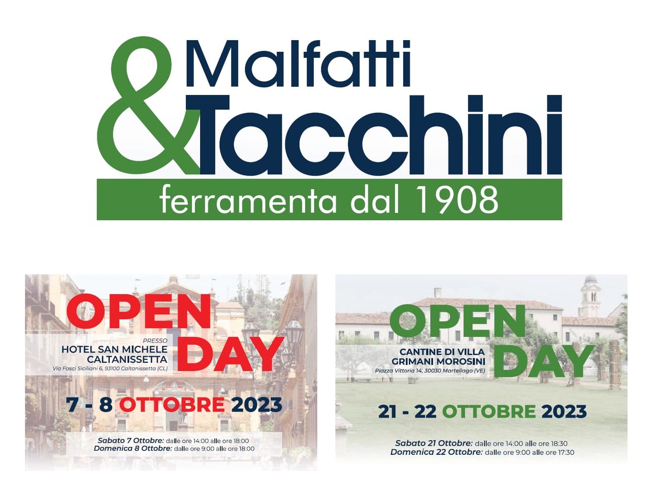Ottobre, doppio openday per Malfatti&Tacchini