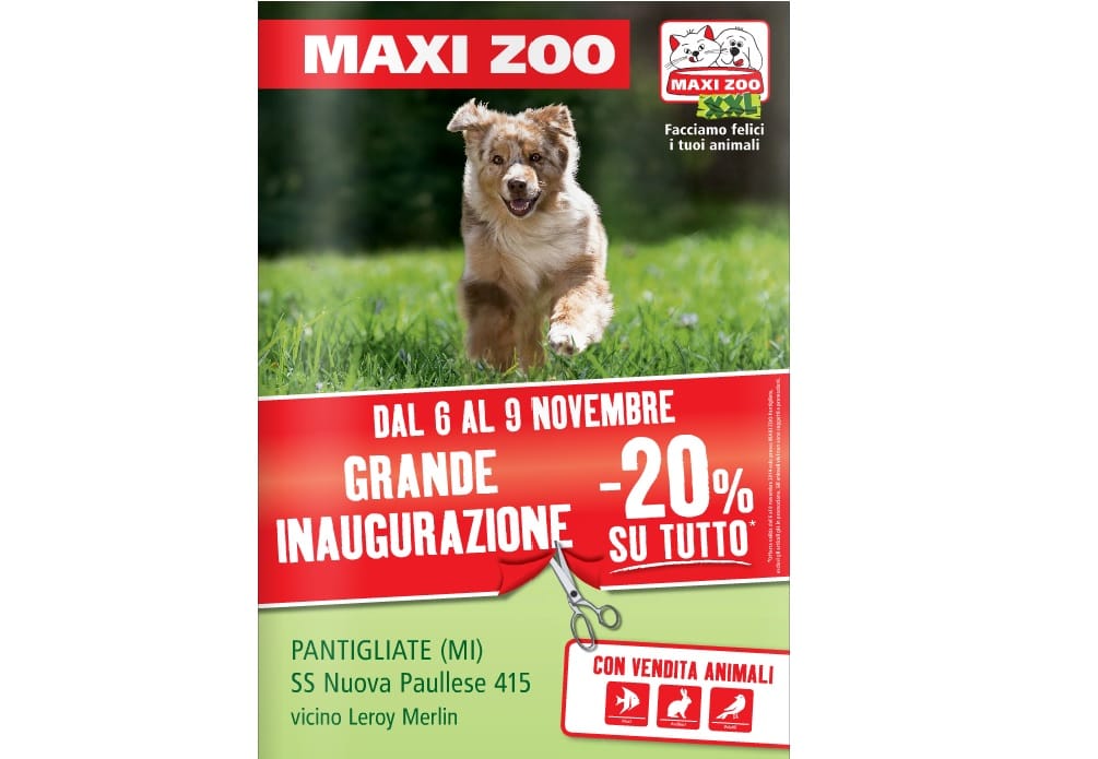 Maxi Zoo: apre a Pantigliate (MI) il primo negozio XXL