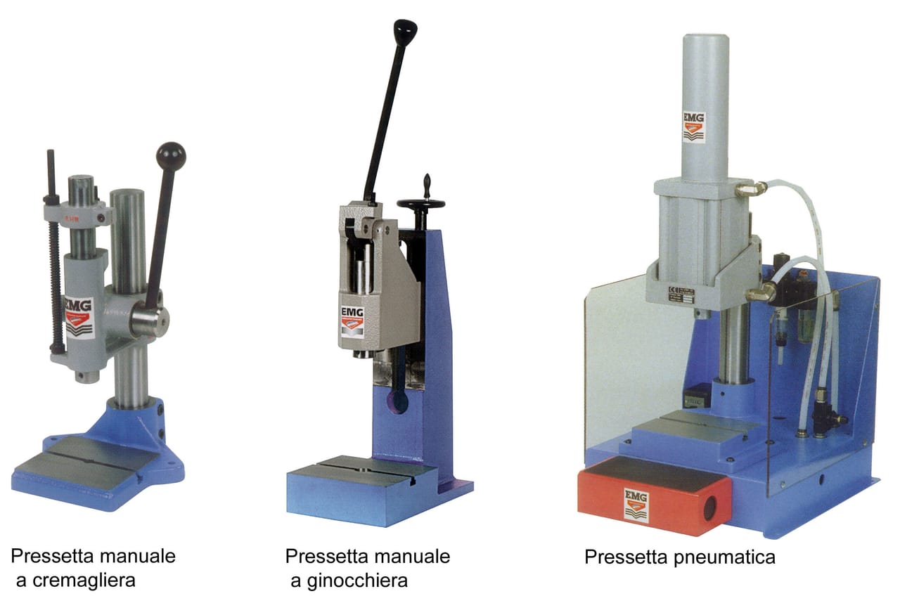 Le presse manuali e pneumatiche di Rivit