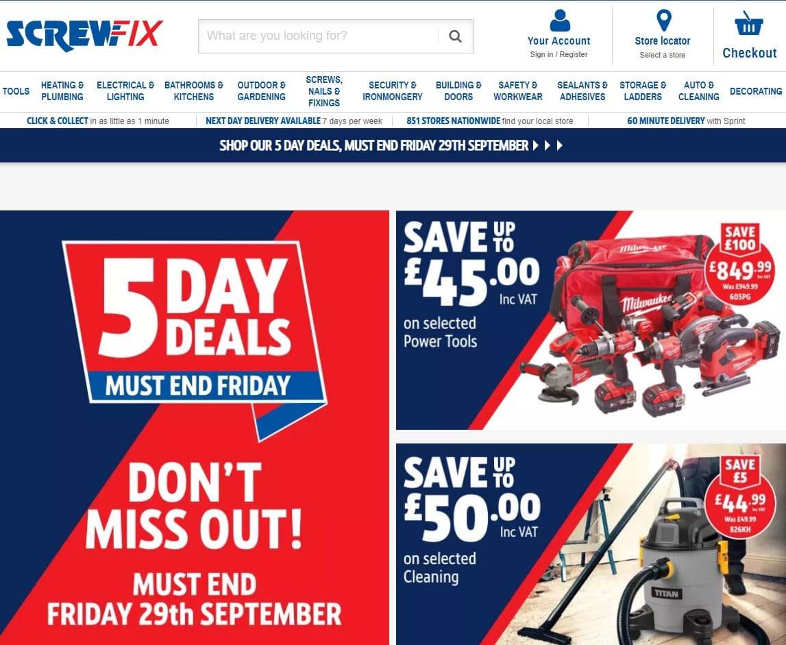 L'e-commerce di Screwfix arriva in Italia