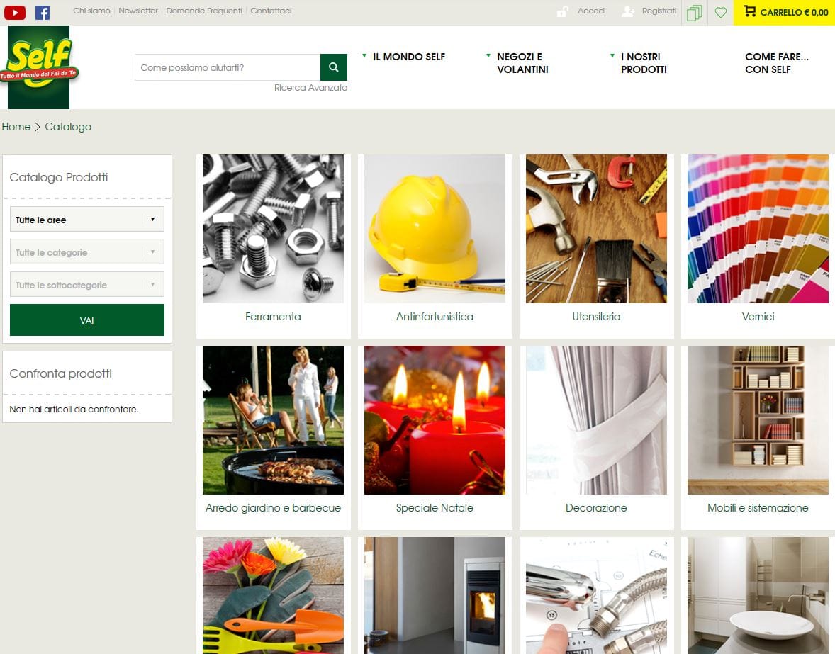 Online l'e-commerce di Self