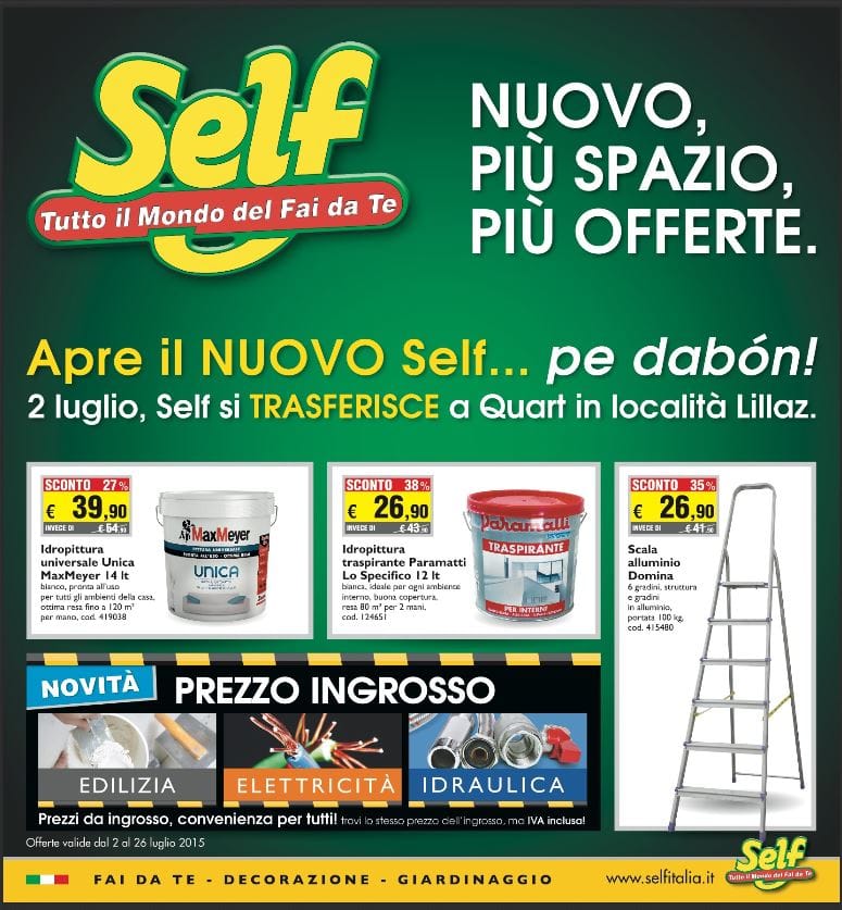 Cambio di sede per il Self di Aosta