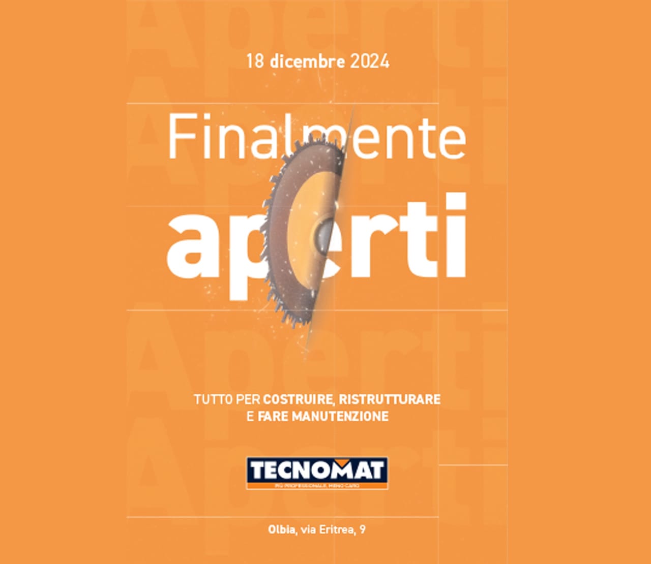 Tecnomat apre a Olbia il 18 dicembre
