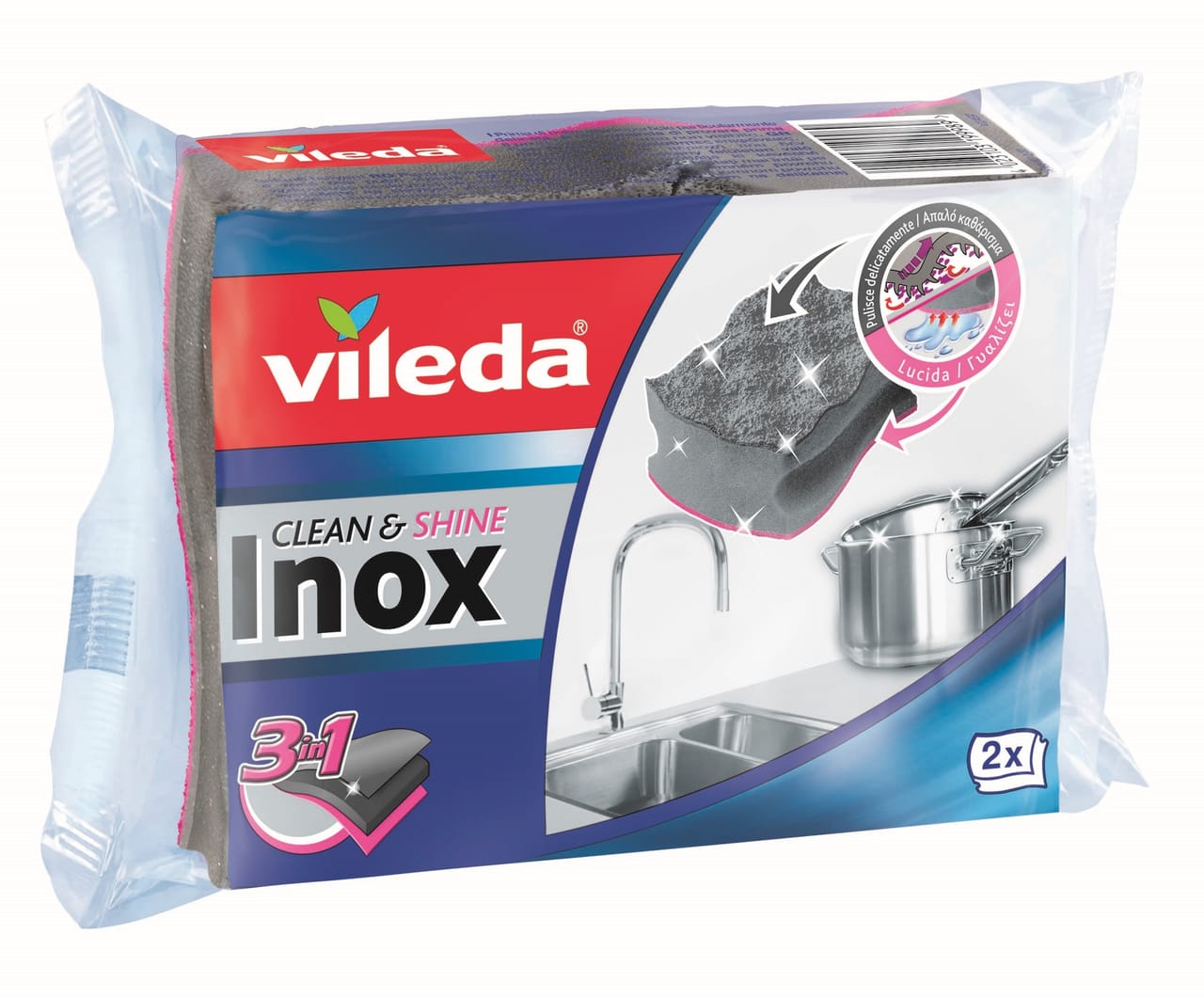 Spugna abrasiva 3in1 per inox
