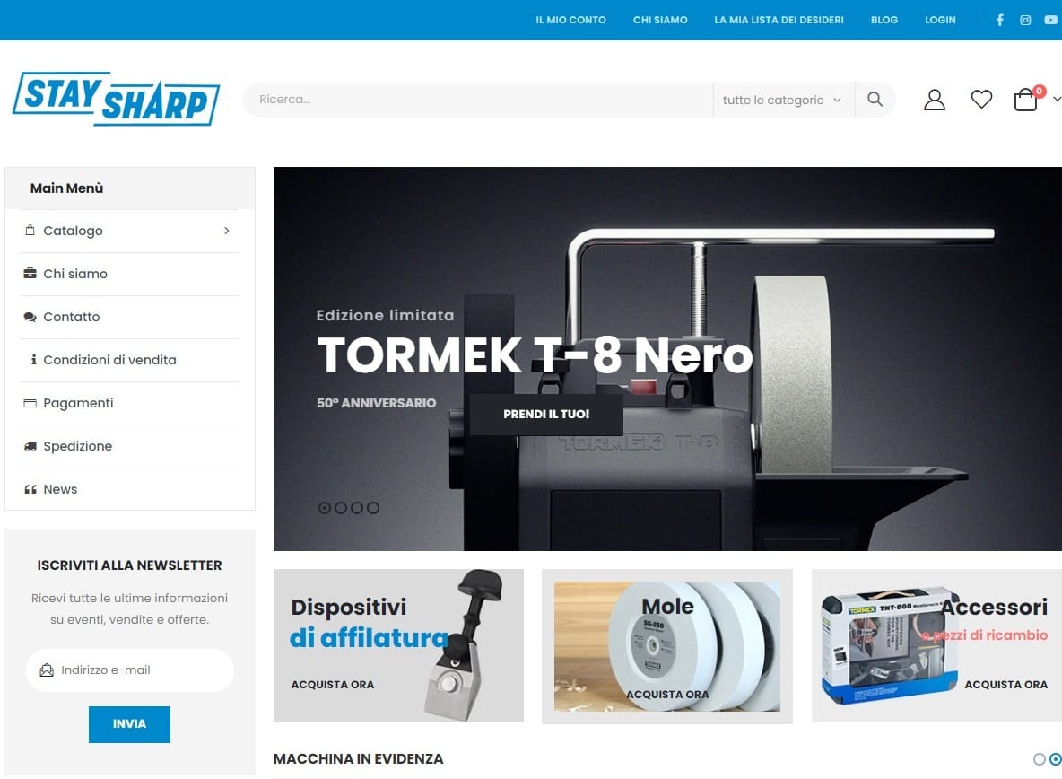 Work Shop lancia Stay-Sharp, il sito dedicato ai prodotti per l'affilatura Tormek