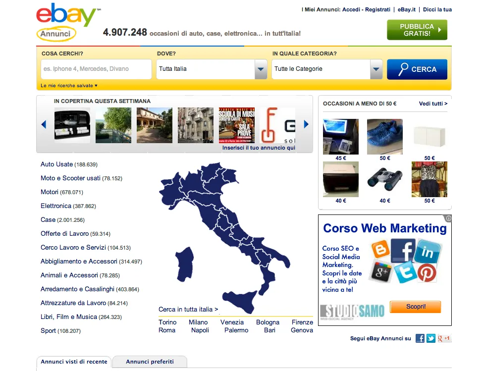 Boom di annunci di giardinaggio su eBay