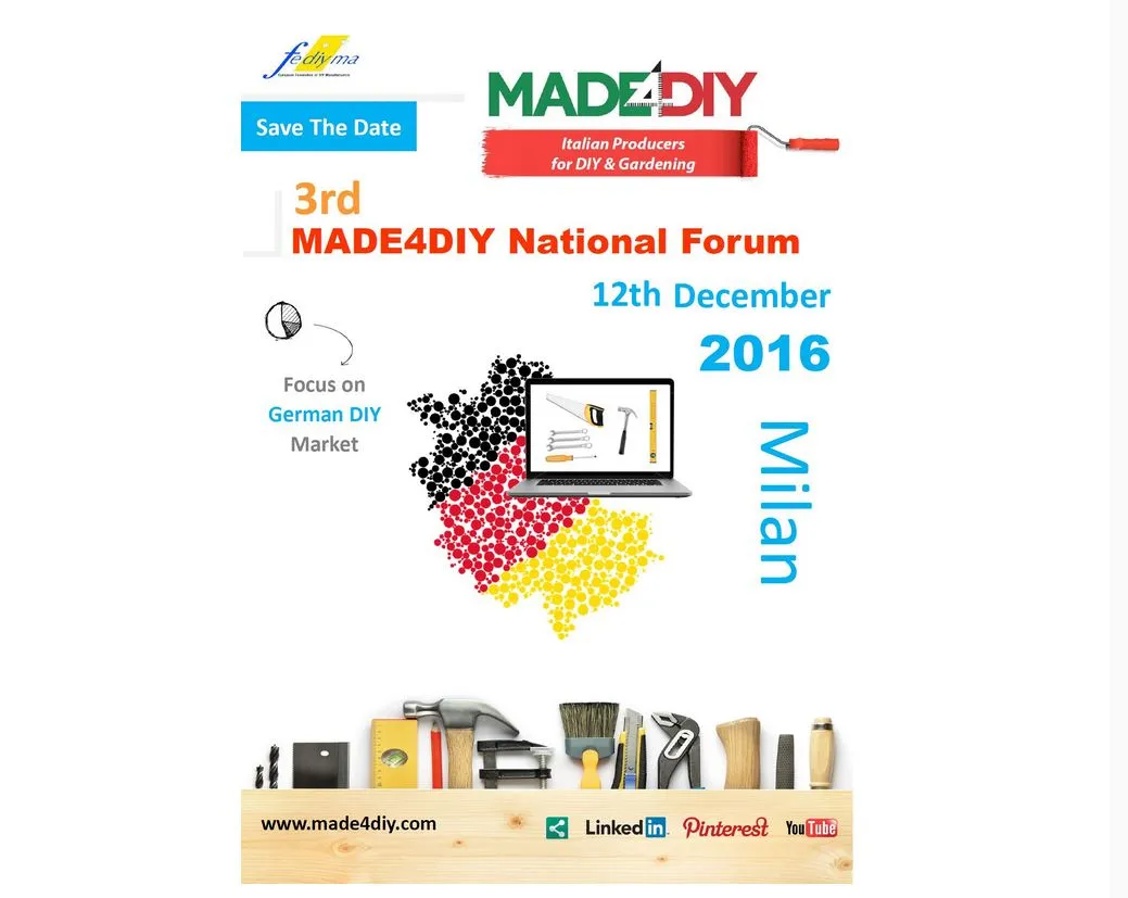 MADE4DIY: il 3° Forum Nazionale il 12 dicembre a Milano