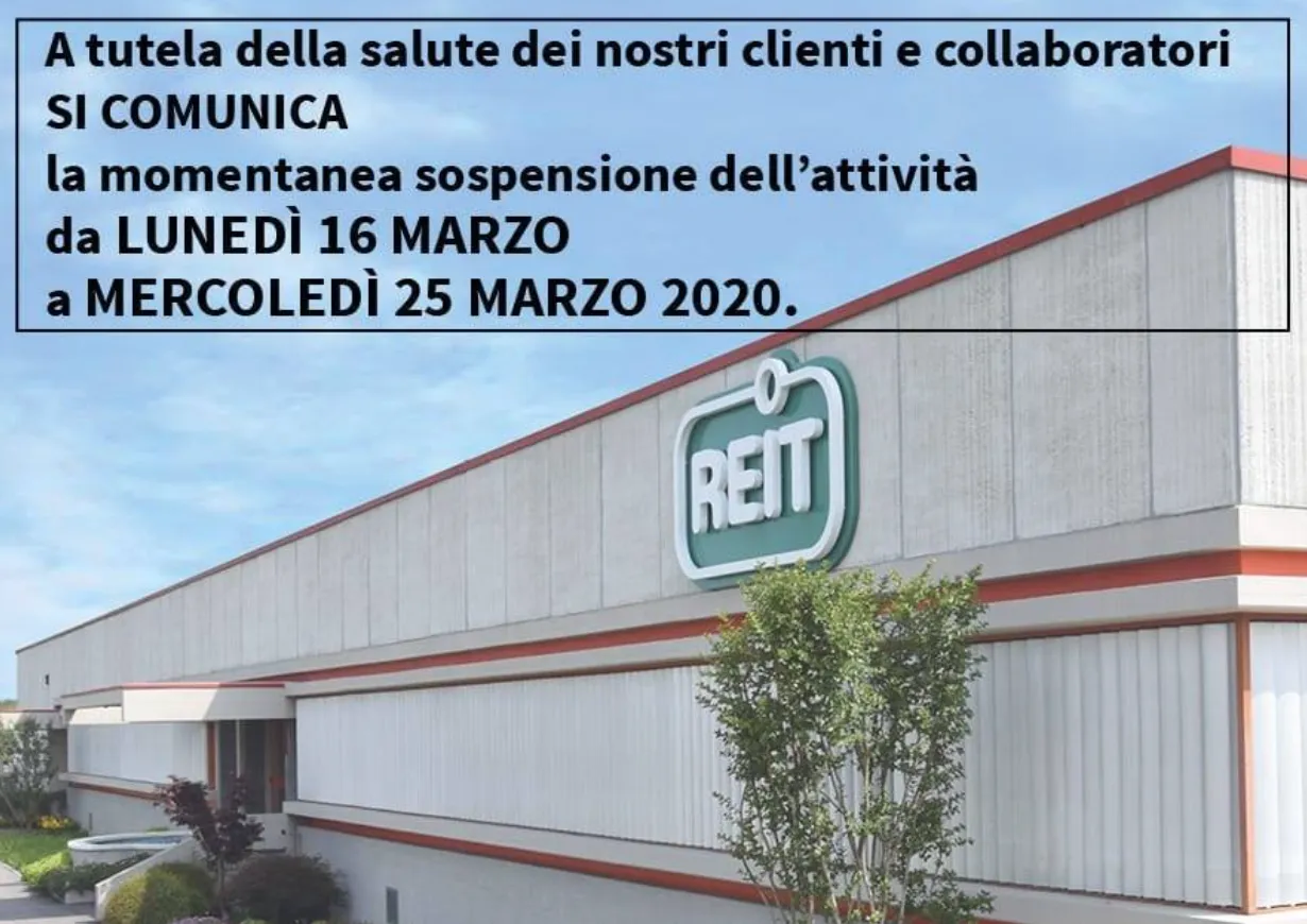 REIT: sospensione dell'attività dal 16 al 25 marzo