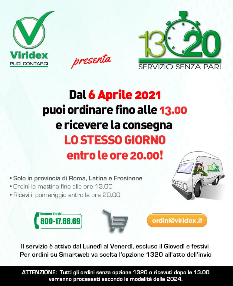 Viridex lancia il servizio "1320" per i negozianti! 3