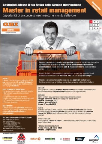 OBI Italia organizza il “Master in Retail Management” 2