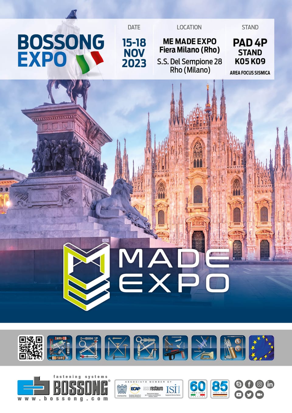 Bossong protagonista a Made Expo nell'area Focus Sismica 2