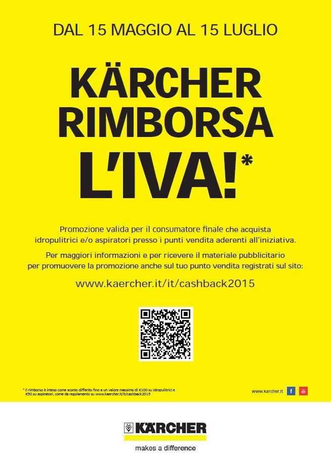 Kärcher rimborsa l’Iva su idropulitrici e aspiratori 2