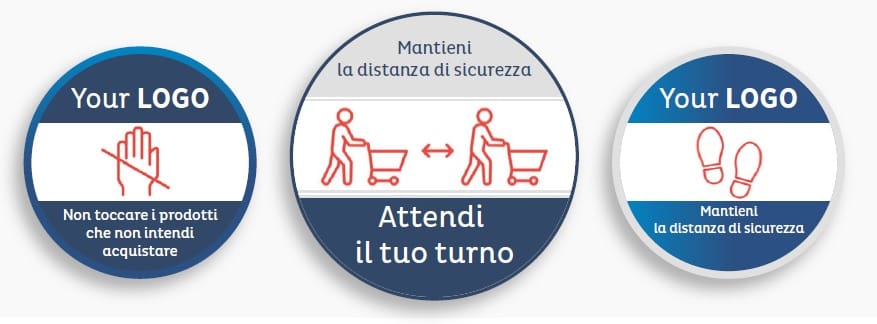 Cartelli per il distanziamento sociale nel negozio 7