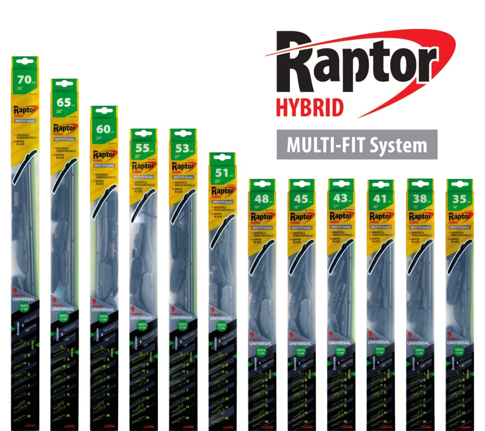 Spazzole Tergicristallo Raptor Hybrid 5