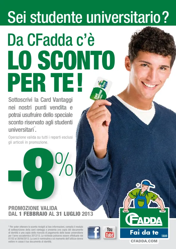 Da CFadda sconto dell'8% per gli universitari 2